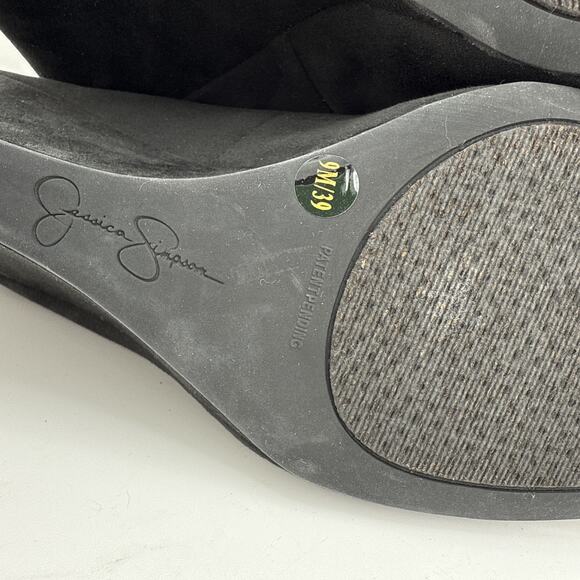 Jessica Simpson Women’s Sammi Black Suede Platform Wedge Heels Size 9 M NWB - Picture 8 of 10